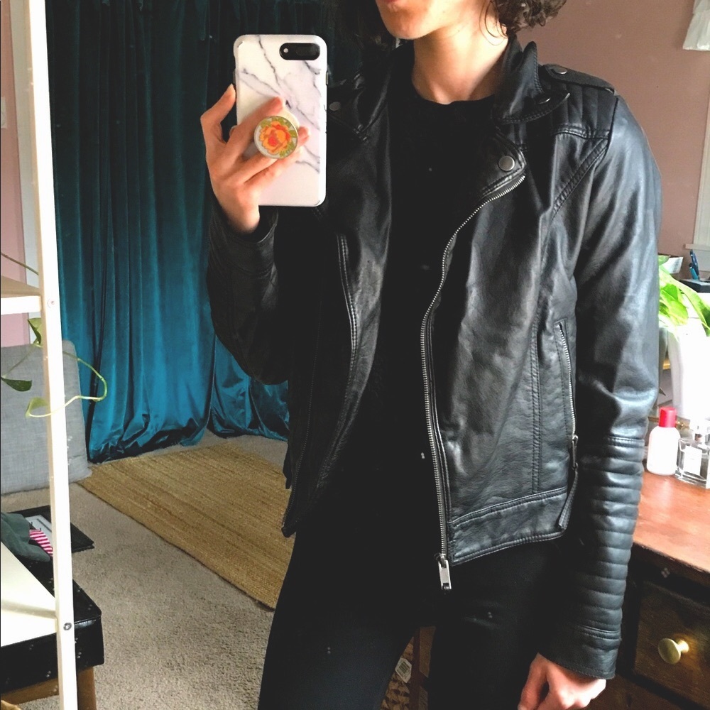 Black Faux Leather Jacket